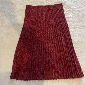 Gibson Burgundy A-Line Pleated Skirt